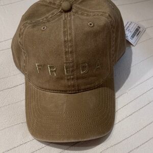 Freda Salvador Tan Embroidered Cap